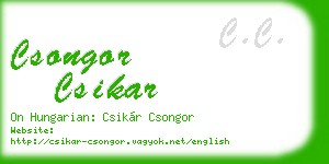 csongor csikar business card